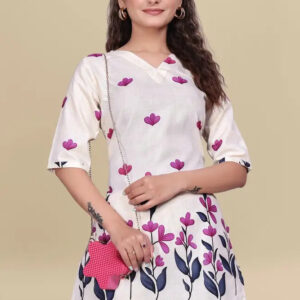 women’s pink floral printed ethnic co ord set | top and pant two piece co ord set for casual and festive wear