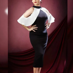 black white solid halter neck bodycon dress for women sleeveless polyester