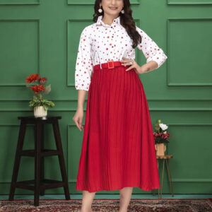 women crepe fit & flare dress for women – cowl neck, full sleeves, knee length