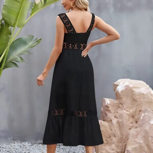 crochet wide strap stylish maxi dress