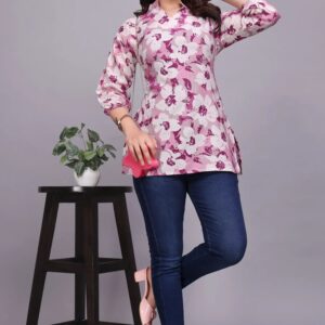 zelzis floral cotton tunic tops for women