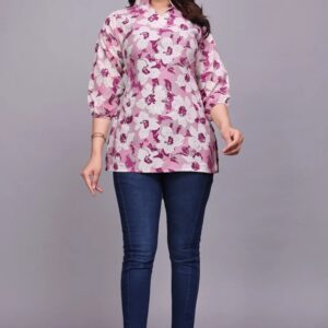 zelzis floral cotton tunic tops for women