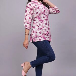 zelzis floral cotton tunic tops for women