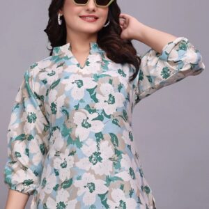 zelzis floral cotton tunic tops for women