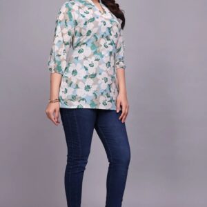 zelzis floral cotton tunic tops for women