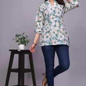 zelzis floral cotton tunic tops for women