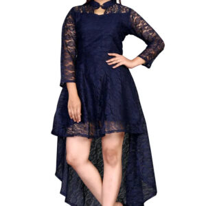 blue up down midi maxi dress for women | perfect for office & casual wear