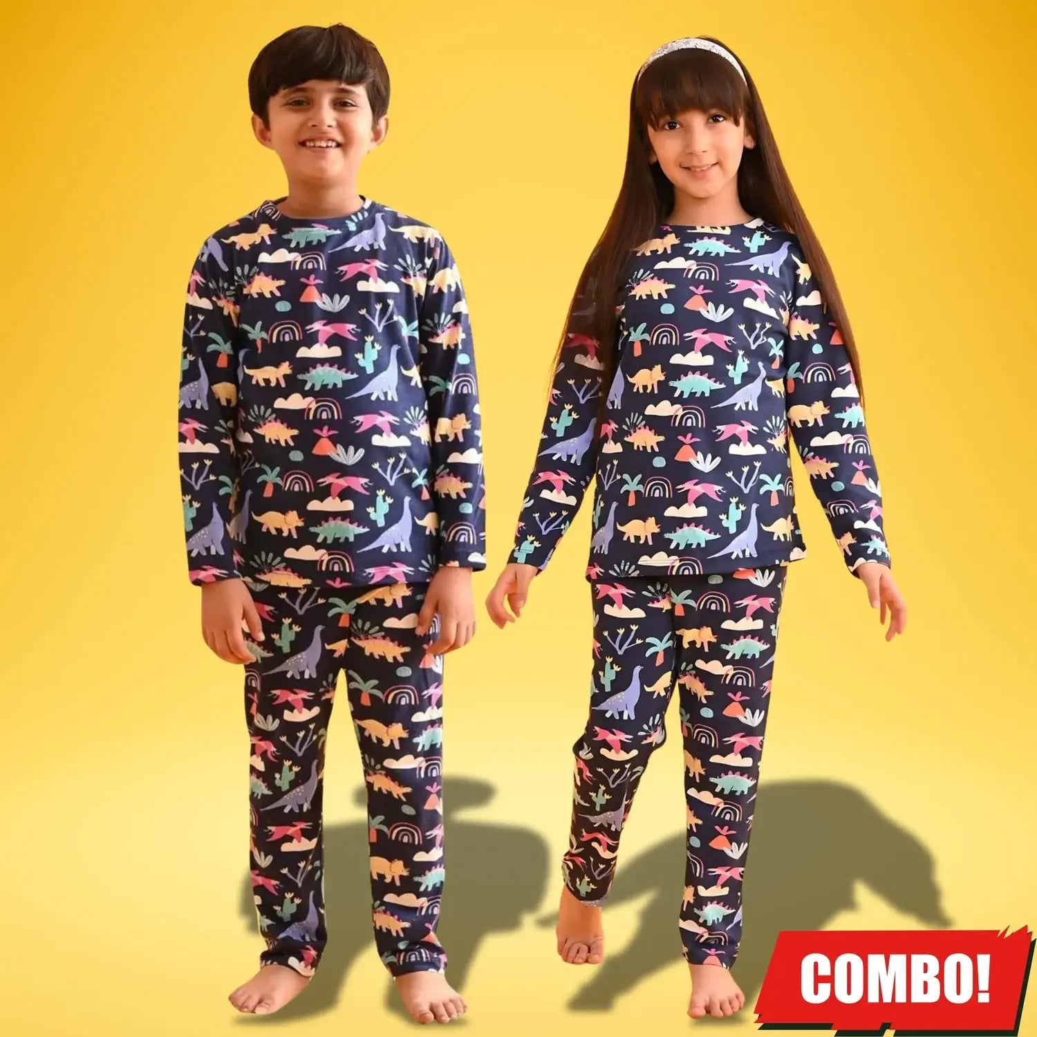 zelzis boys & girls blue cotton night suit combo t shirt & pants set – trendy daily & casual wear