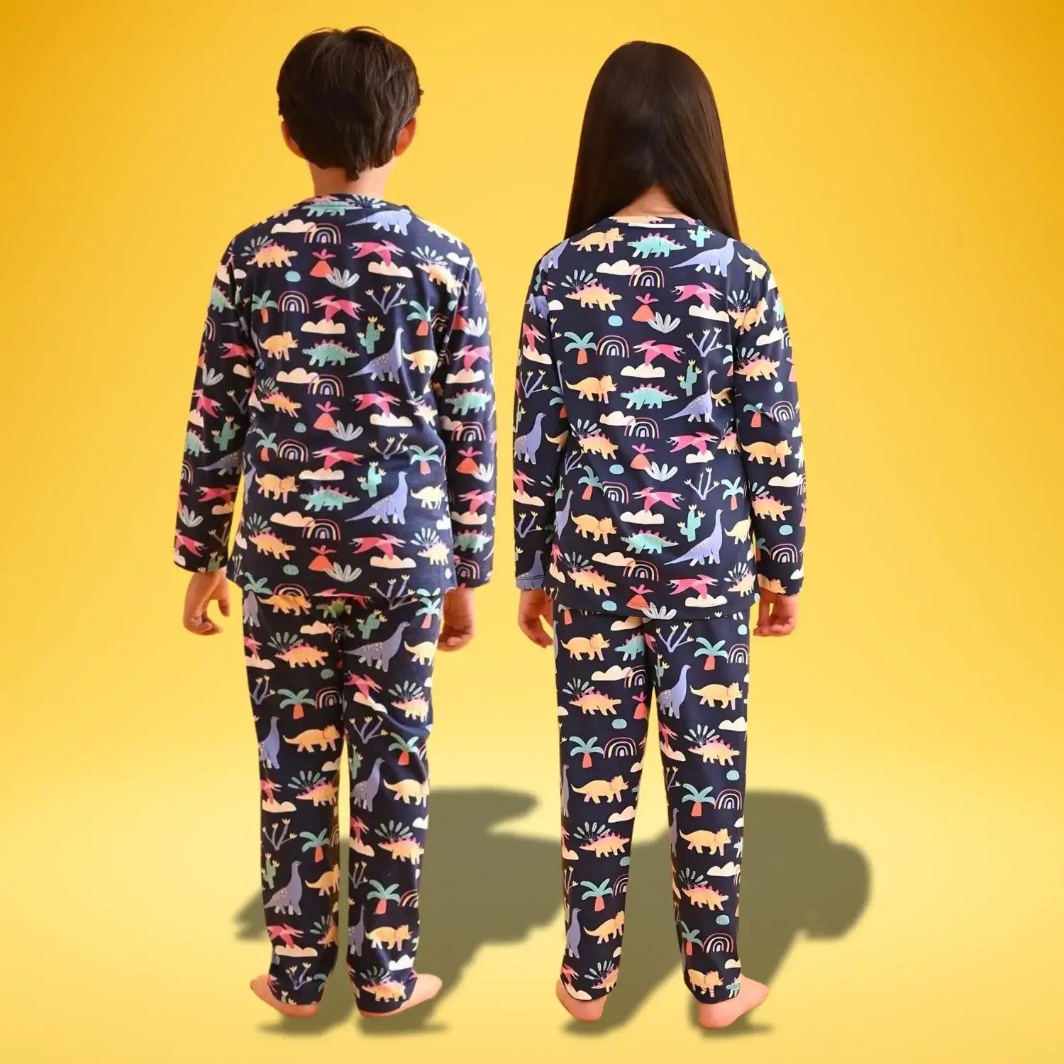 zelzis boys & girls blue cotton night suit combo t shirt & pants set – trendy daily & casual wear