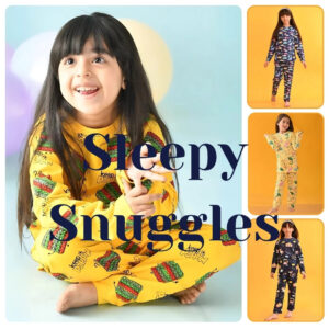 zelzis girls printed t shirt & slim fit pants set for daily wear