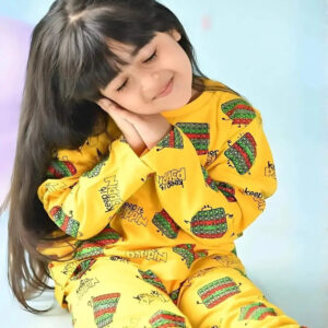 zelzis girls printed t shirt & slim fit pants set for daily wear
