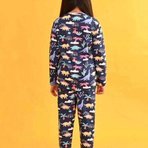 zelzis girls blue regular t shirt & pants set soft cotton fabric