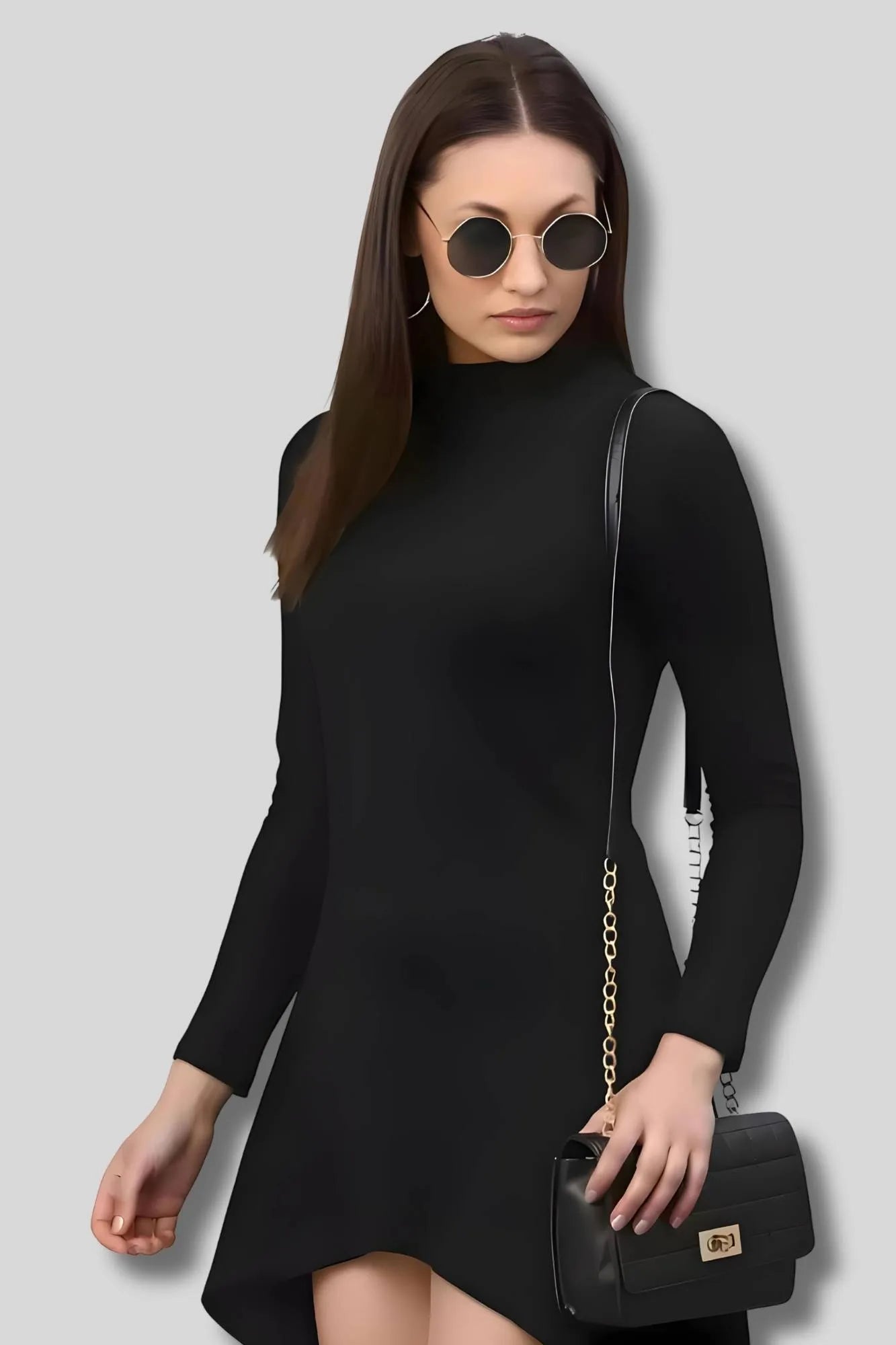 black up down solid polyester bodycon dresses