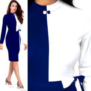 blue color block bodycon dress for women – casual & party wear