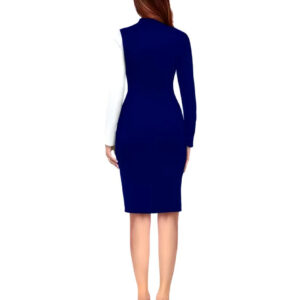 blue color block bodycon dress for women – casual & party wear
