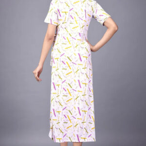 zelzis women multi abstract lines knee length dress | v neck polyester dress for colorful sticks pattern