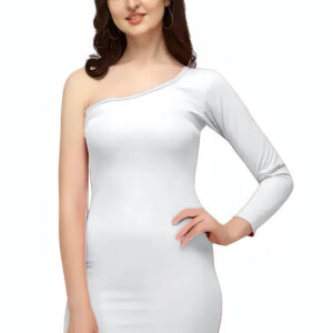 women one shoulder knee length bodycon dress
