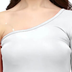 women one shoulder knee length bodycon dress