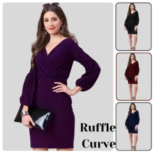 party wear v neck polyester bodycon dress for women
