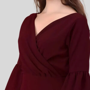 party wear v neck polyester bodycon dress for women