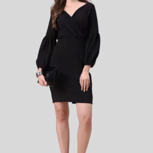 party wear v neck polyester bodycon dress for women