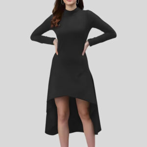 women high low polyester bodycon dress