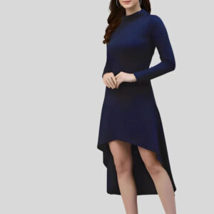 women high low polyester bodycon dress