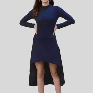 women high low polyester bodycon dress