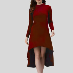 women high low polyester bodycon dress