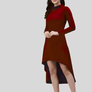 women high low polyester bodycon dress