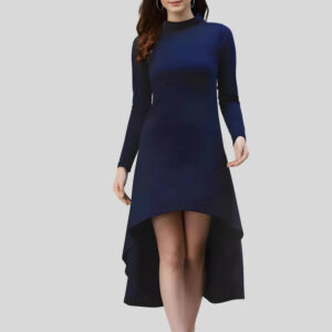 women high low polyester bodycon dress