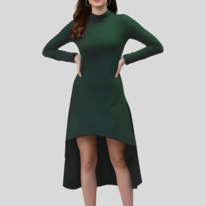 women high low polyester bodycon dress