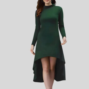 women high low polyester bodycon dress