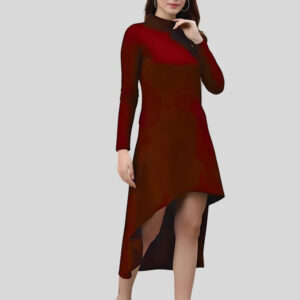 women high low polyester bodycon dress