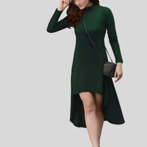 women high low polyester bodycon dress