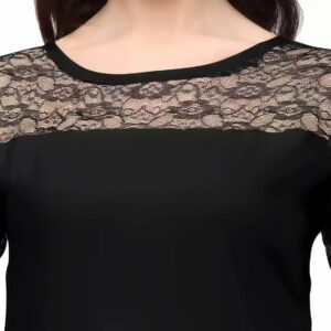 black a line straight casual wear crepe kurtis