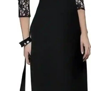 black a line straight daily wear crepe kurtis