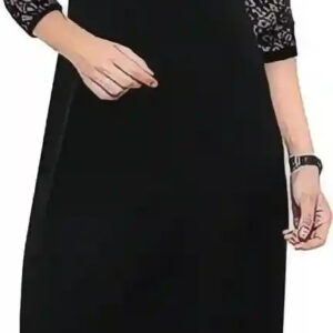 black a line straight daily wear crepe kurtis