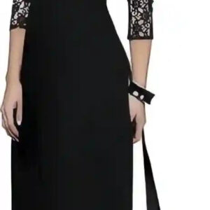 black a line straight daily wear crepe kurtis