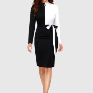 black color block bodycon dress for women – casual & party wear