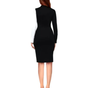 black color block bodycon dress for women – casual & party wear