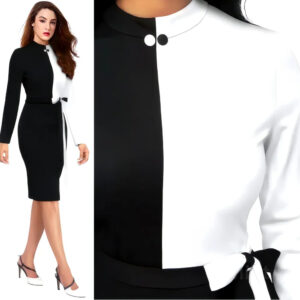 black color block bodycon dress for women – casual & party wear