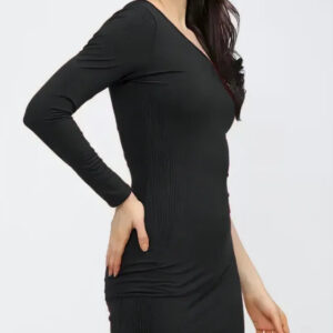 black one shoulder bodycon dress casual wear