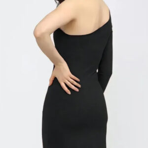 black one shoulder bodycon dress casual wear